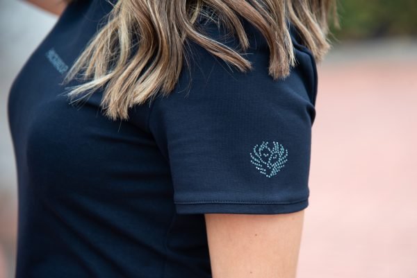 Dhãvati Women’s Blue T-Shirt with Swarovski® Crystals - immagine 4