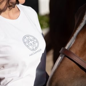 Hackamour 4H - Silver on White Woman T-Shirt