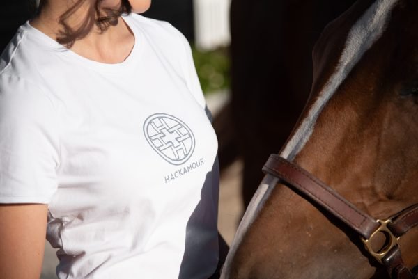 Hackamour 4H - Silver on White Woman T-Shirt