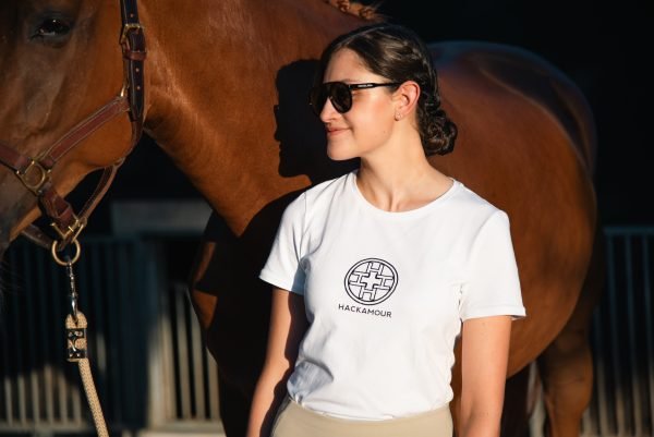 Hackamour 4H - T-shirt Femme Noir sur Blanc