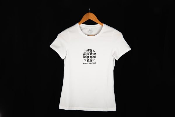 Hackamour 4H - Black on White Woman T-Shirt – Image 4