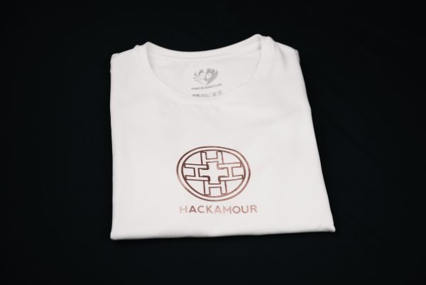 Hackamour 4H - Rose Gold on White Woman T-Shirt - Image 5