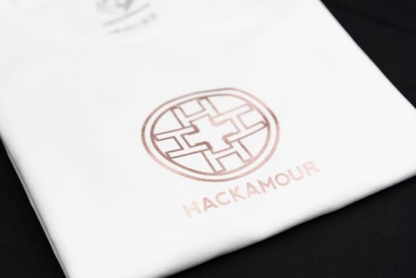 Hackamour 4H - Rose Gold on White Woman T-Shirt - Image 3