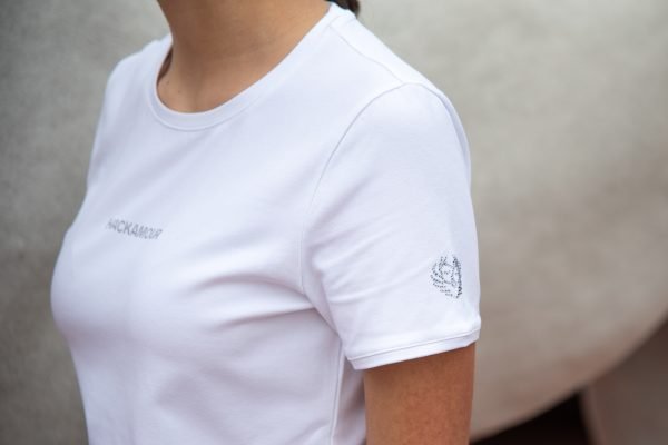 Dhãvati Women’s White T-Shirt with Swarovski® Crystals - immagine 5