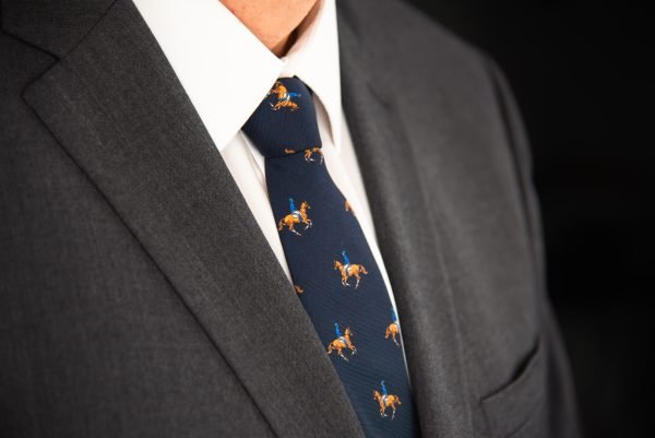 Galloping Horse Necktie - Deep Blue