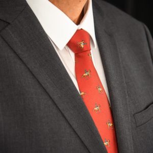 Galloping Horse Necktie - Burgundy
