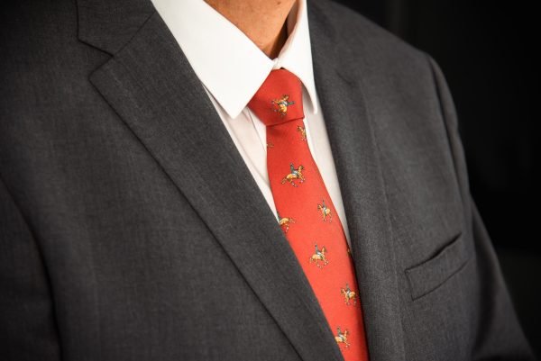 Galloping Horse Necktie - Burgundy